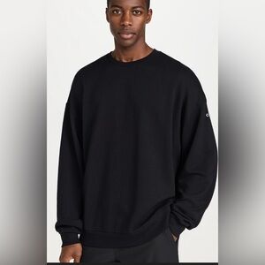 Alo Black Chill restore Crew Neck Pullover Sweatshirt medium